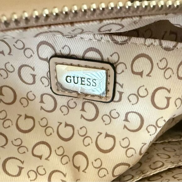 Guess - Tan Satchel Bag with contrast black trim & removable shoulder strap - Picture 4 of 7